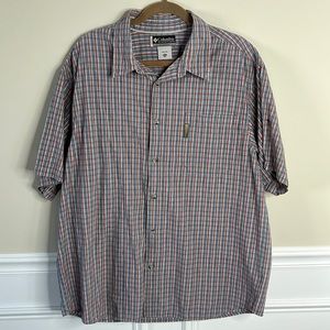 Columbia short sleeve plaid button down XXL